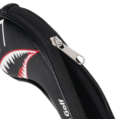 Both Sides Number Printing Shark Zipper Iron Head Cover Set - Craftsman Golf
