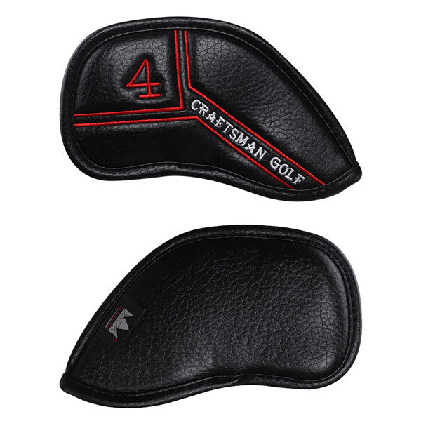 Colorful Number Black Leather Golf Iron Head Cover Set-CraftsmanGolf