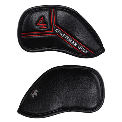Colorful Number Black Leather Golf Iron Head Cover Set-CraftsmanGolf