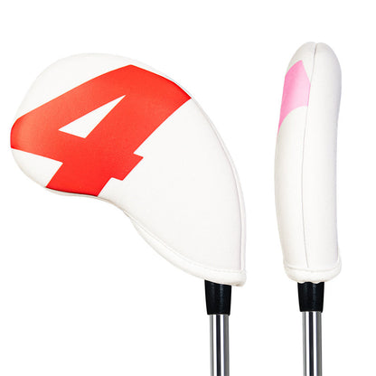 Colorful Numbers White Neoprene Golf Club Iron Headcovers Set