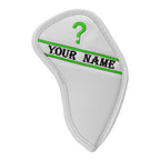 Custom Individual White Leather Iron Head Cover - Craftsman Golf