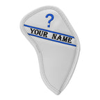 Custom Individual White Leather Iron Head Cover - Craftsman Golf