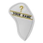 Custom Individual White Leather Iron Head Cover - Craftsman Golf