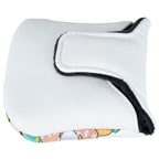 Donuts White Leather Golf Club Large Mallet Putter Head Cover With Magnet Closure - Craftsman Golf