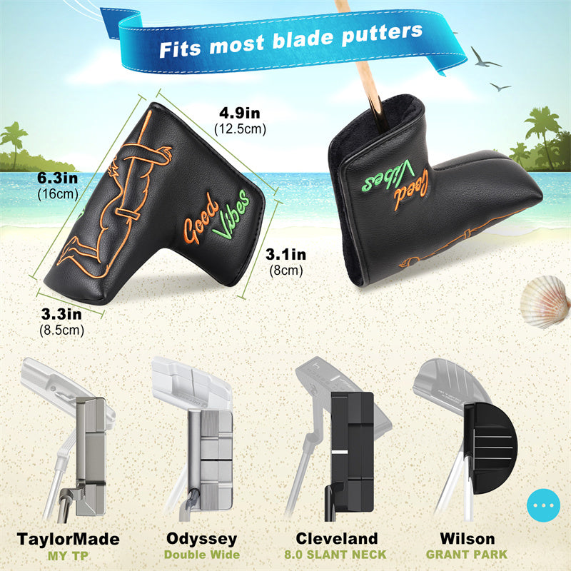 Good Vibes Golf Club Blade Putter Head Cover - Craftsman Golf