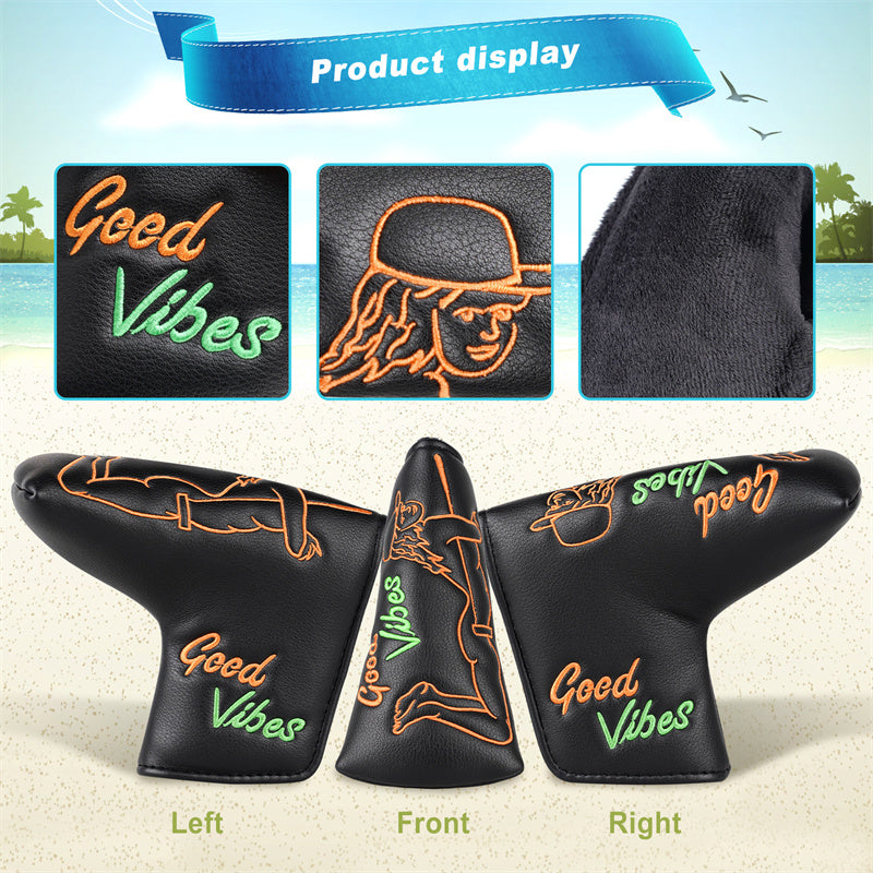 Good Vibes Golf Club Blade Putter Head Cover - Craftsman Golf
