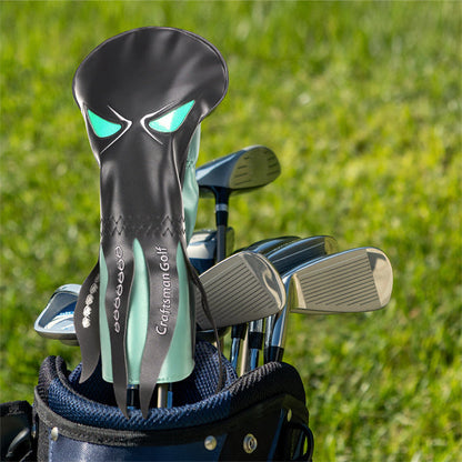 Green Eyes Octopus Pattern Leather Driver Head Cover-Craftsman golf