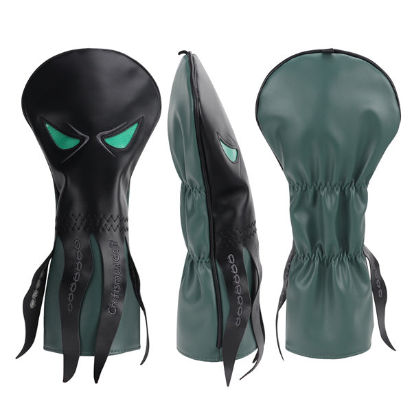 Green Eyes Octopus Pattern Leather Driver Head Cover-Craftsman golf