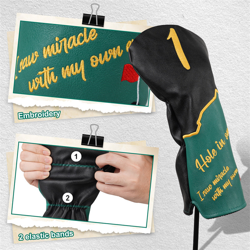 HOLE IN ONE Leather Golf Club Driver Head Cover - Craftsman Golf