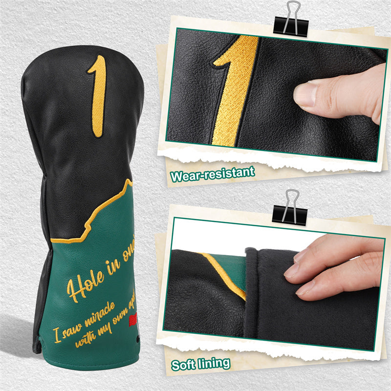 HOLE IN ONE Leather Golf Club Driver Head Cover - Craftsman Golf