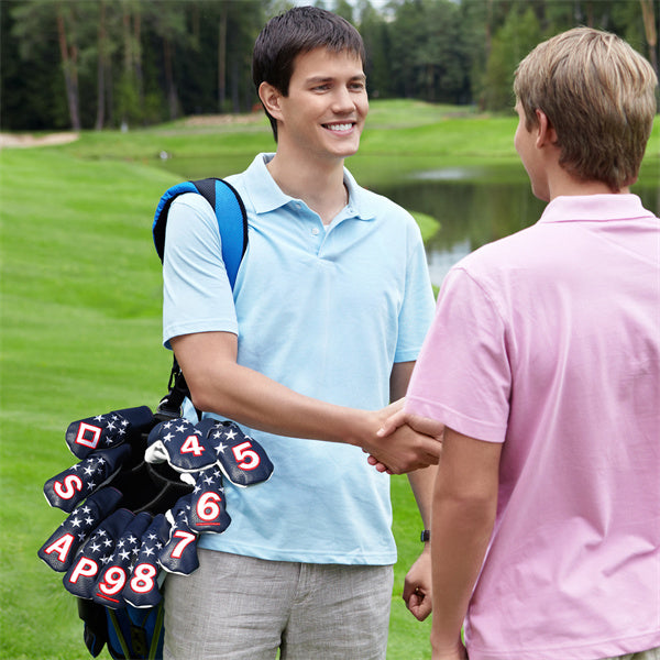 Blue & White Stars Hybrid Iron Head Covers Set-Craftsman Golf