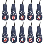 Blue & White Stars Hybrid Iron Head Covers Set-Craftsman Golf