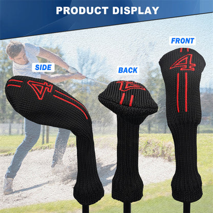 Knitted Colorful Numbers Golf Club Hybrid Iron Head Covers Set 8 Pcs-CraftsmanGolf