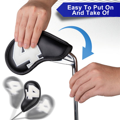 Large Number Leather Magnetic Iron Headcovers 10pcs