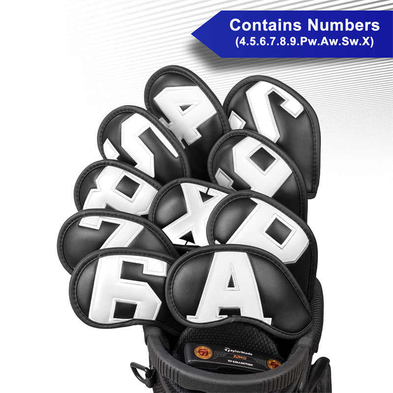Large Number Leather Magnetic Iron Headcovers 10pcs