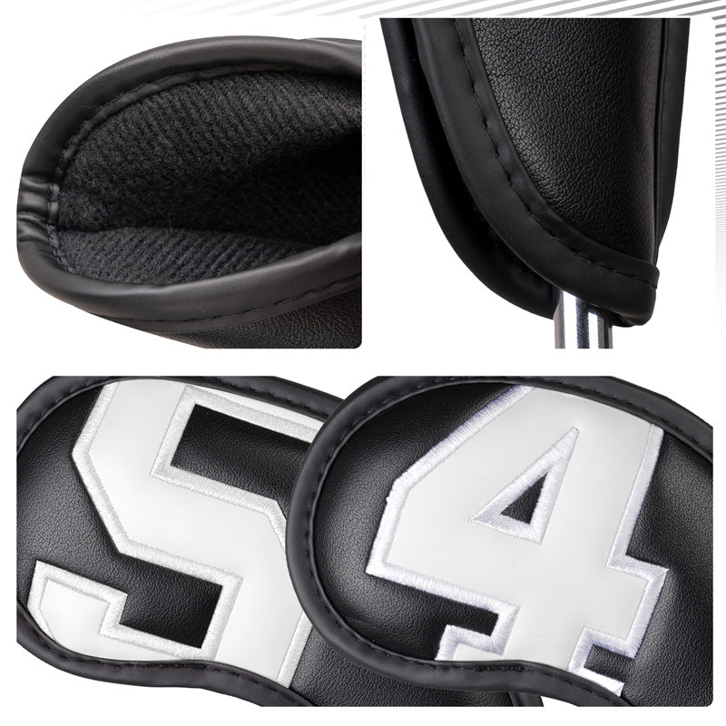 Large Number Leather Magnetic Iron Headcovers 10pcs