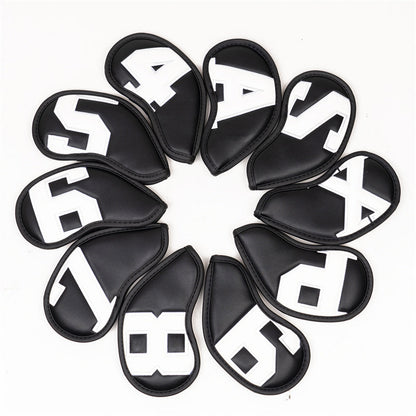 Large Number Leather Magnetic Iron Headcovers 10pcs
