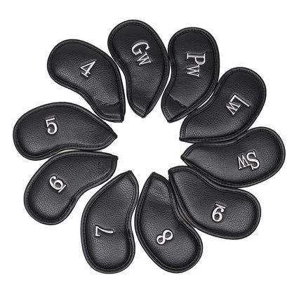 Leather Golf Iron Head Covers Set