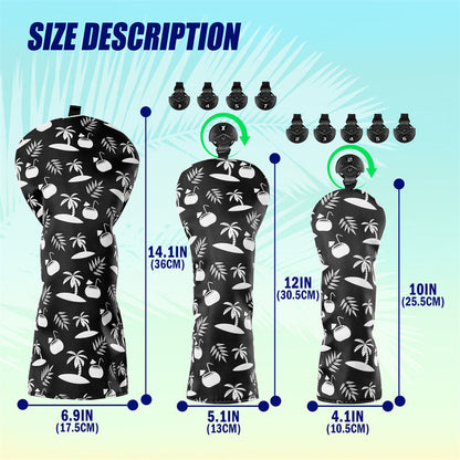 Palm Tree Golf Club Headcovers Set