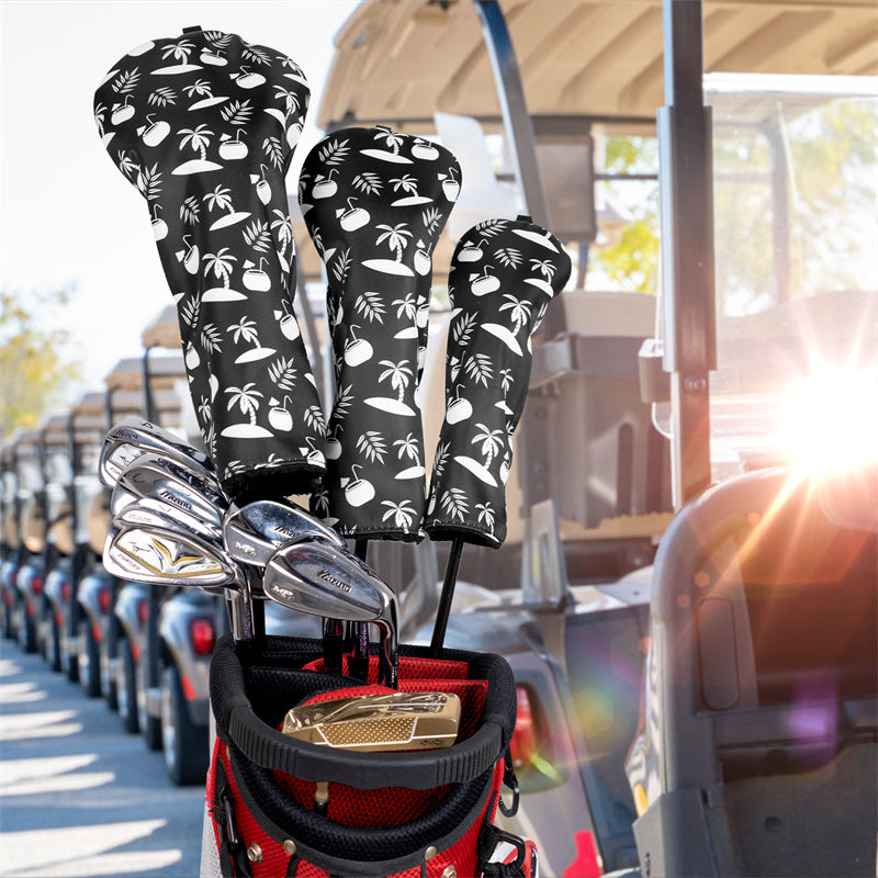 Palm Tree Golf Club Headcovers Set
