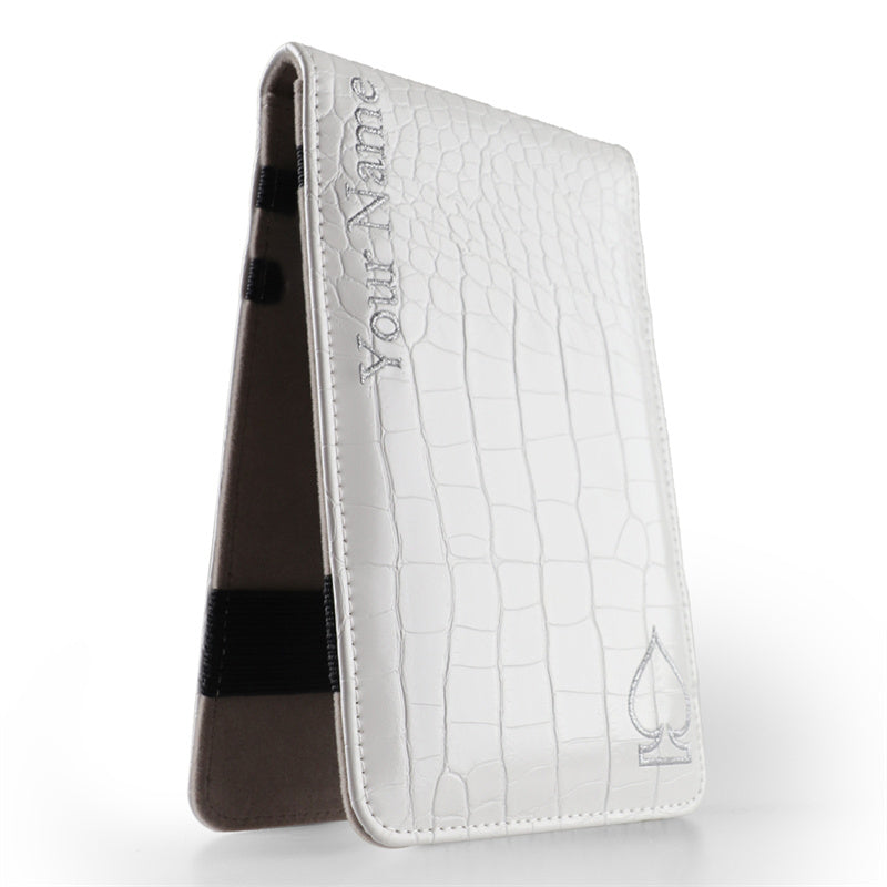 Personalized Crocodile Pattern Leather Scorecard & Yardage Book Holder - CraftsmanGolf