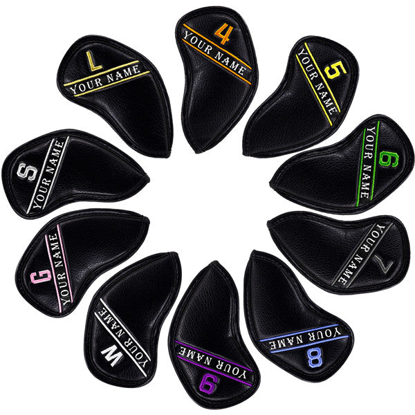Personalized Colorful Numbers Embroidery Iron Head Covers Set (4,5,6,7,8,9,W,G,S,L)-CraftsmanGolf