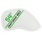 Colorful Embroidery Protective White Leather Wedge Iron Headcover 48° 50° 52° 54° 56° 58° 60° 62° 64°-CraftsmanGolf
