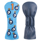 Skull & Bomb Leather Golf Club Driver Head Cover - Craftsman Golf