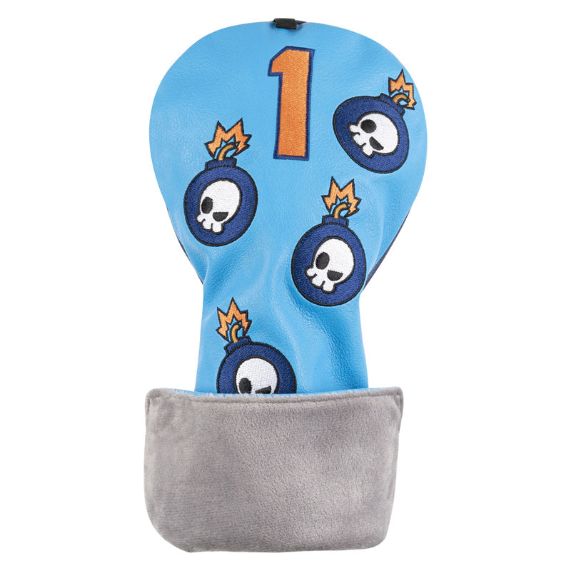 Skull & Bomb Leather Golf Club Driver Head Cover - Craftsman Golf