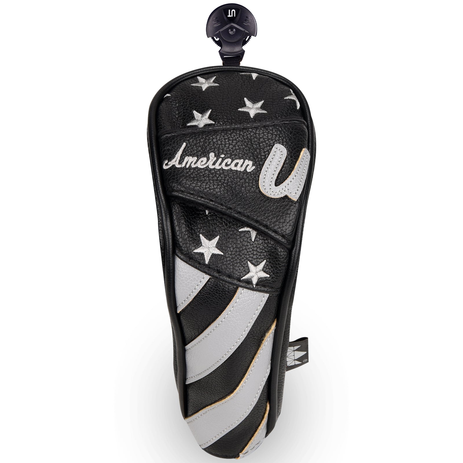 Stars and Stripes Black Leather Golf Wood Head Cover-CraftsmanGolf
