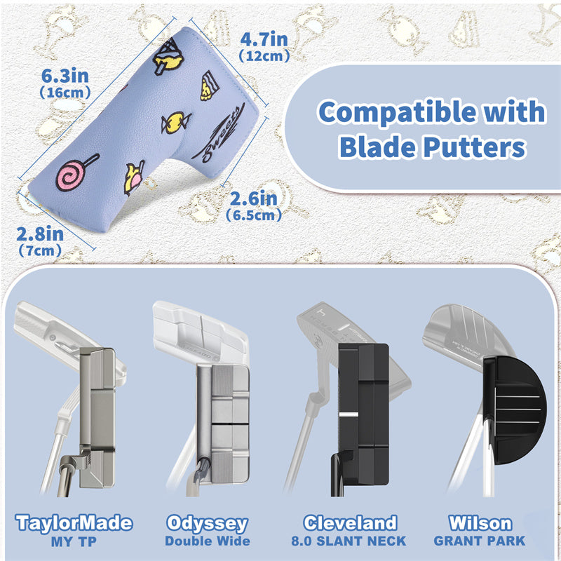 Sweet Candy Leather Golf Club Blade Putter Head Cover - Craftsman Golf