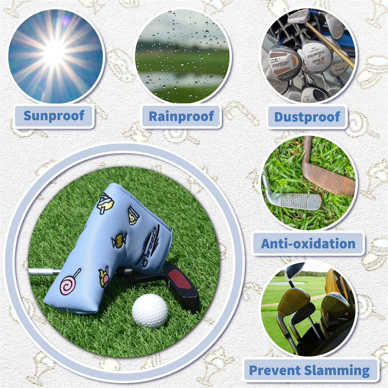 Sweet Candy Leather Golf Club Blade Putter Head Cover - Craftsman Golf