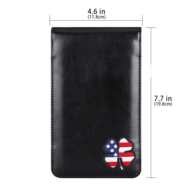 USA Clover Leather Scorecard & Yardage Book Holder - CraftsmanGolf