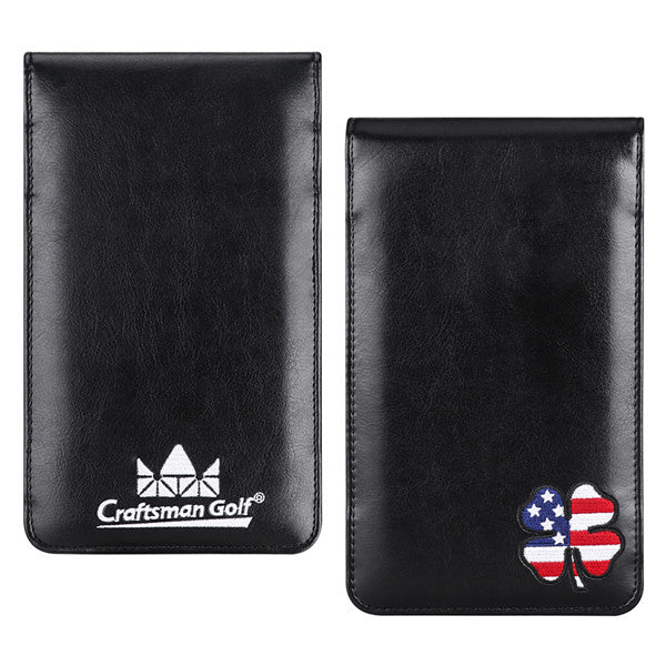 USA Clover Leather Scorecard & Yardage Book Holder - CraftsmanGolf