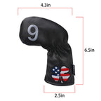 USA Flag Clover Iron Head Covers Set -Craftsman Golf