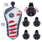 USA Flag Golf Wood Head Covers-CraftsmanGolf