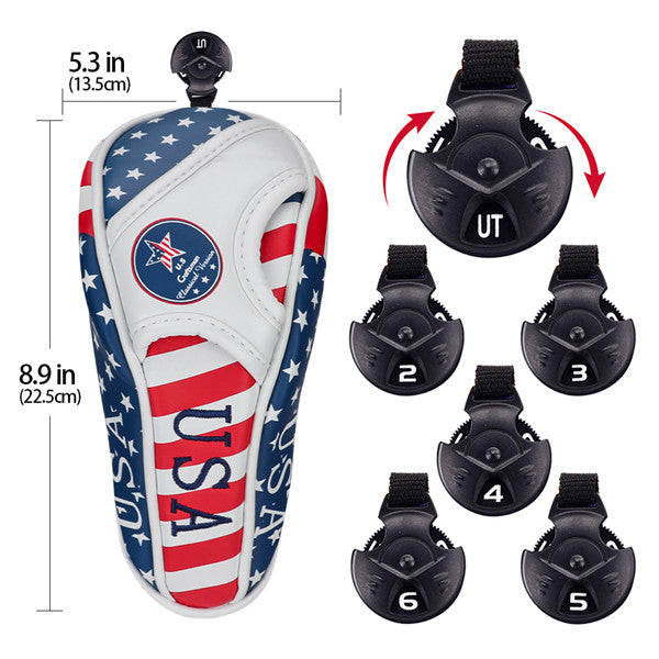 USA Flag Golf Wood Head Covers-CraftsmanGolf