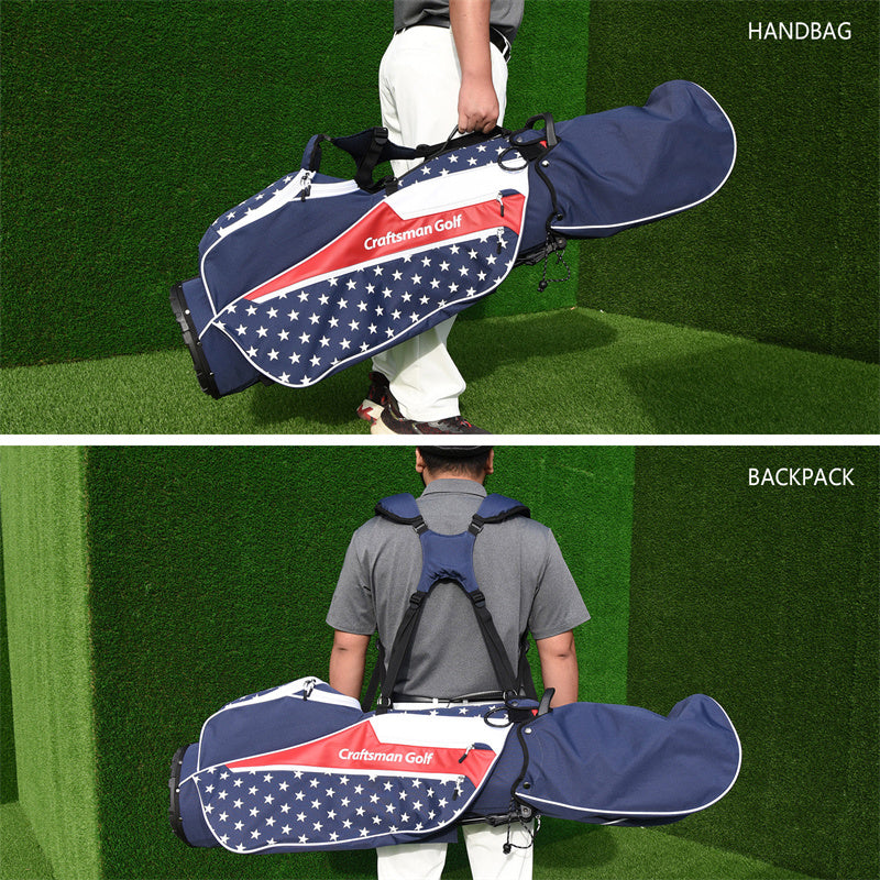 USA Stars Lightweight Golf Stand Bag With Rain Cover Strap - Craftsman Golf