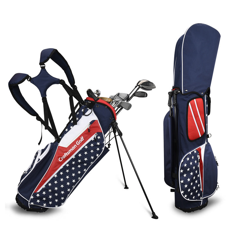 USA Stars Lightweight Golf Stand Bag With Rain Cover Strap - Craftsman Golf
