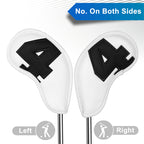 White Large Number Leather Magnetic Iron Head Cover 10pcs