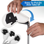 White Large Number Leather Magnetic Iron Head Cover 10pcs