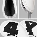 White Large Number Leather Magnetic Iron Head Cover 10pcs