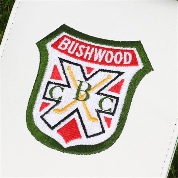 WhiteLeatherShieldScorecard_YardageBookHolder Craftsman golf