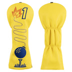 Yellow Leather Bombs Golf Club Driver Head Cover