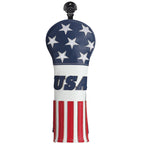 Blue White Leather With Red Stripes Golf Head Covers-CraftsmanGolf