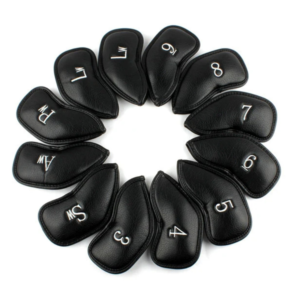 Leather Golf Iron Head Covers Set