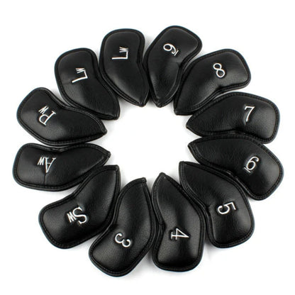 Leather Golf Iron Head Covers Set