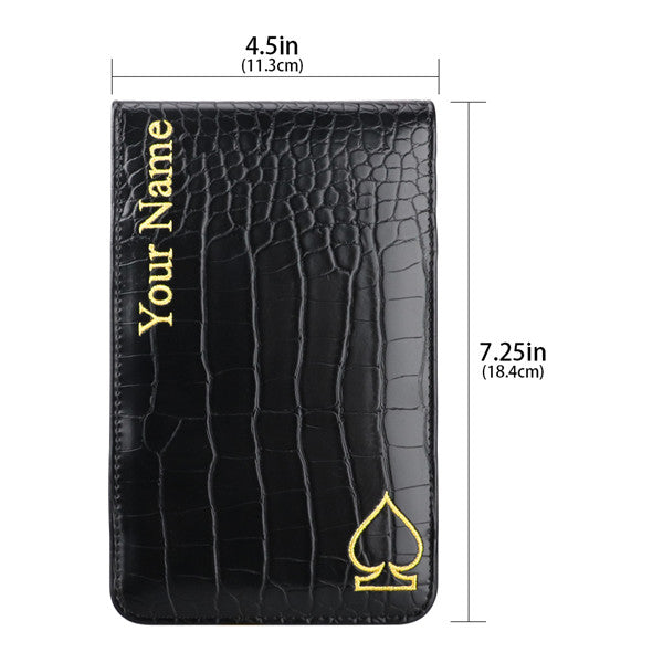 Personalized Crocodile Pattern Leather Scorecard & Yardage Book Holder - CraftsmanGolf