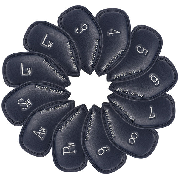 Personalized With Your Name Leather Iron Head Cover Set - CraftsmanGolf