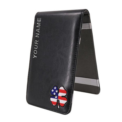 Custom Country Flag Clover Scorecard&Yardage Book Cover With Your Name - CraftsmanGolf
